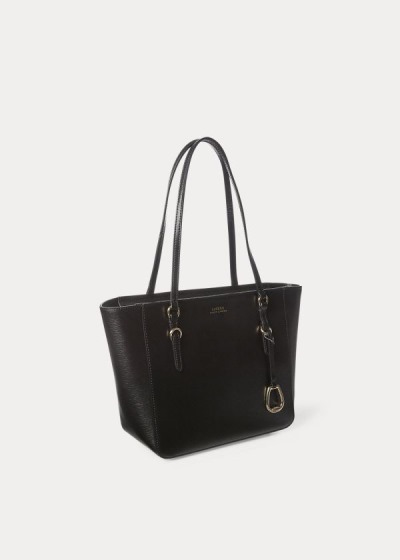 Bolsos De Mano Ralph Lauren Mujer Negros - Leather Oxford - YRWQT8760